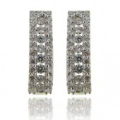 Designer Earrings with Certified Diamonds in 18k White Gold - ER0095P